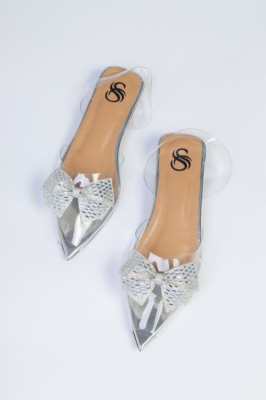 Crystal Luxe Mules Silver