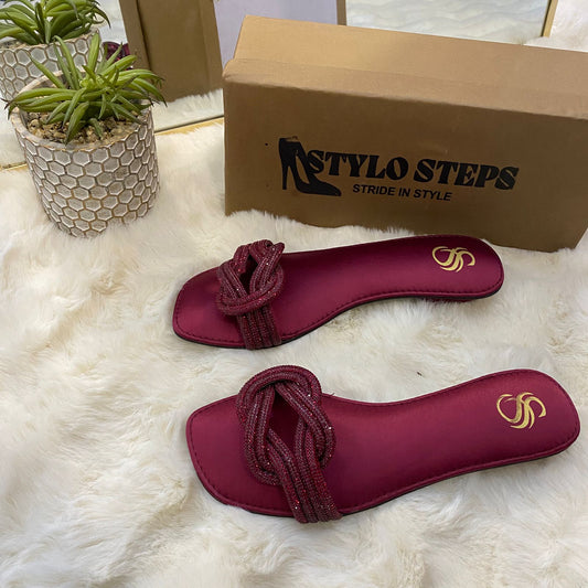 Ebony Charm Flats Red
