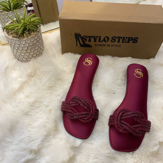 Ebony Charm Flats Red