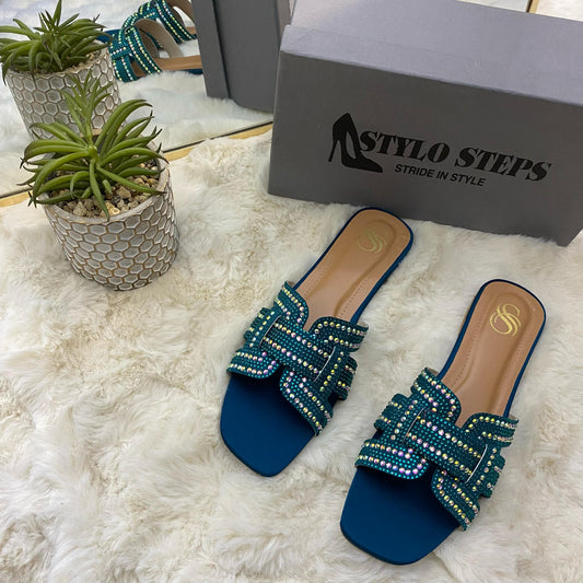 Glitzora Slides Blue