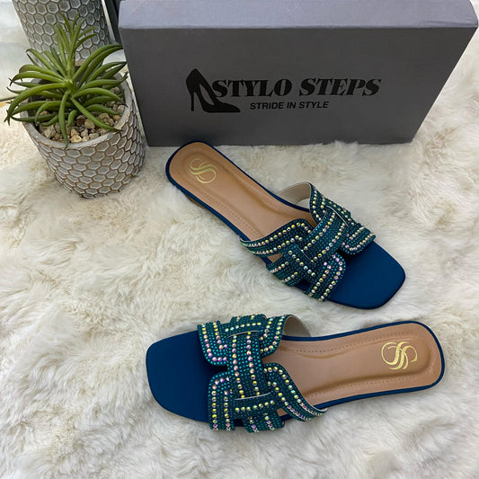 Glitzora Slides Blue