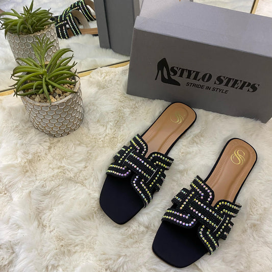 Glitzora Slides Black