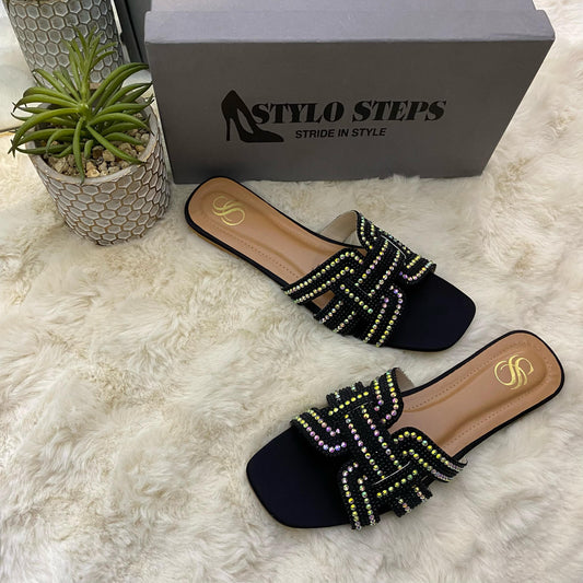 Glitzora Slides Black